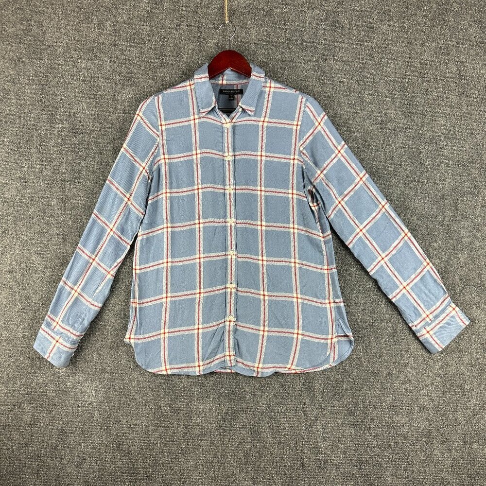 Banana Republic Blouse Womens Small Dillon Classic Fit Blue Button Up Cuffs